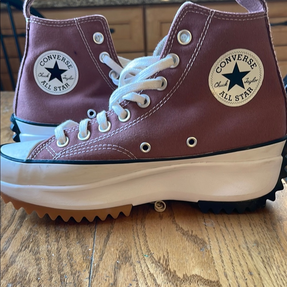Classic High-Top Sneakers in Maroon